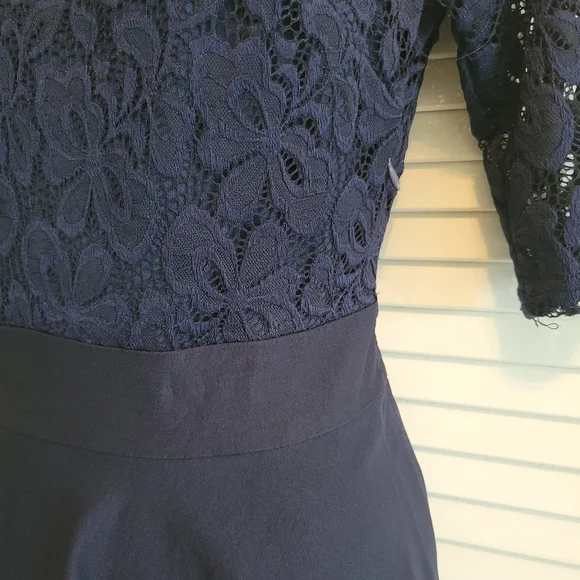 Skater Navy Lace Dress Missmay Retro Sz.S - Picture 5 of 6